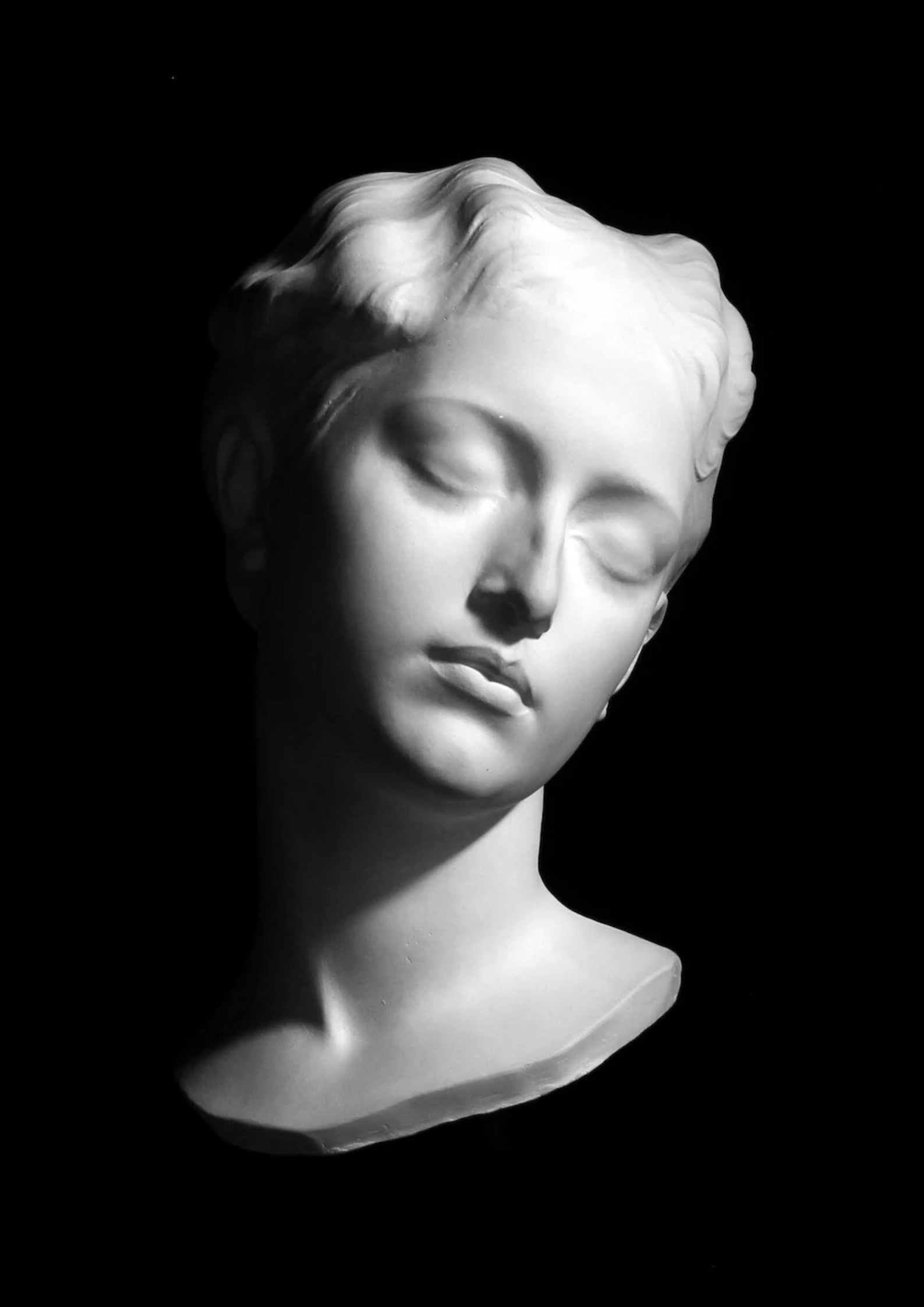Portrait of a Girl Plaster Wall Sculpture – Nicholas H Wood