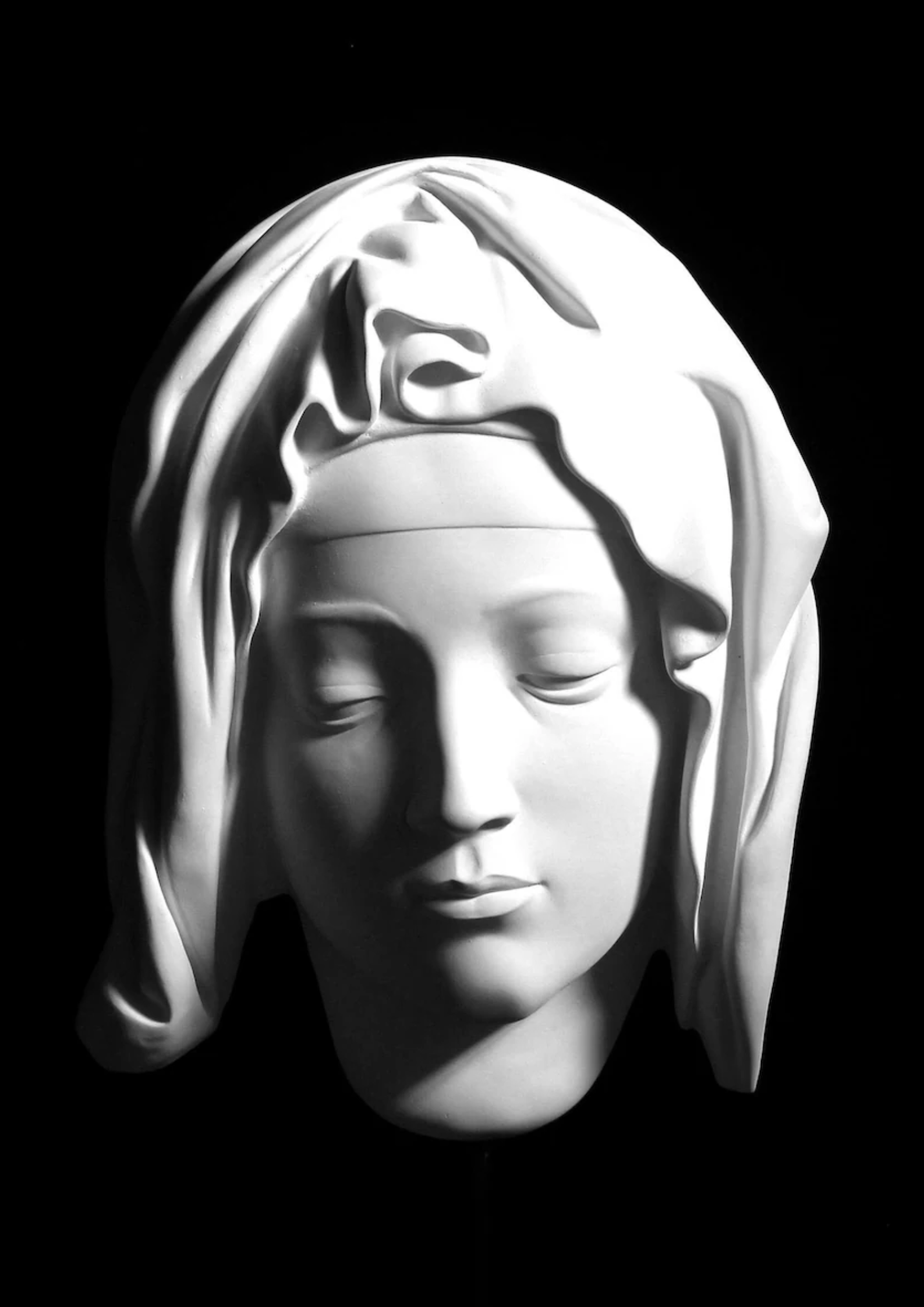 Mary from Pietà Plaster Wall Sculpture – Nicholas H Wood